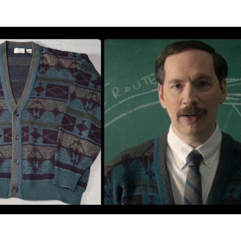 ASO Mr. Clark Stranger Things Screen Accurate Vintage Cardigan Sweater Cosplay
